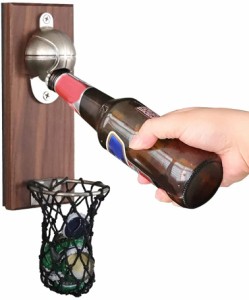 バスケットボール栓抜き　栓抜き　ボトルオープナー　ビール栓抜き びん蓋開け　壁掛け ビールボトルオープナー　磁気ステッカー　キッチ