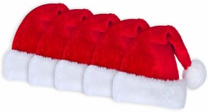 サンタ帽子クリスマス大人の子供子供1/5/10ピースセットふわふわかわいい防寒着ユニセックスレッド