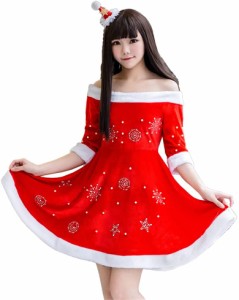 クリスマス 仮装 コスプレ レディース 可愛い サンタコス 衣装 小さな帽子飾り クリスマス サンタクロース 仮装 コスチューム 大きいサイ