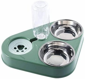 ペットボウル 猫食器 えさ皿 フードボウル 犬 食器 スタンド ステンレス製 猫用えさ皿 ウォーターボトル 自動給水 ペット給水器 取り外し