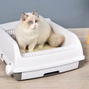 猫用トイレ、セットアップが簡単屋外用猫用トイレボックス猫用トイレ無臭漏れ防止猫用トイレスクープ中小型猫に適しています