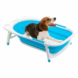 ペット用バスタブ 折り畳み式 ポータブル 犬/猫に適用 折り畳みバスタブ お風呂 中小型 ペットに適用
