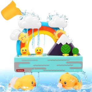 雨がやんで空が晴れた虹と富士山の浴室のおもちゃ水遊びのおもちゃに強力吸盤の噴水おもちゃのシャワーカップが付いています。可愛い形の