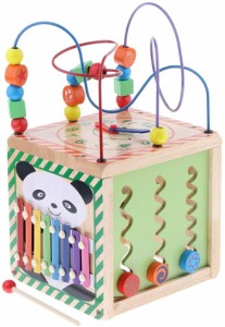 20％OFFクーポン+10倍ポイント6/3-6/10期間限定多機能囲珠百宝箱早教子供玩具1-2-4-5歳のパンダは珠木質のおもちゃをめぐっています。