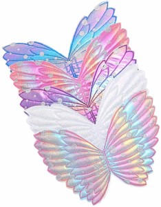 天使の羽衣装、5個メタリック妖精の羽、子供たちのパフォーマンスの羽、妖精と天使の羽、コスプレ衣装ハロウィン仮装コスプレ衣装アクセ