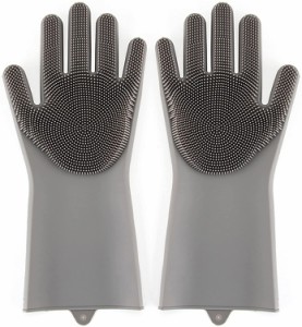 2個セット シリコンブラシ手袋 グローブ 食器洗い キッチン 多機能 お掃除手袋