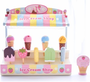 木のシミュレーションのアイスクリーム屋の子供のままごとのアイスクリームの車の男性と女の子のおもちゃ