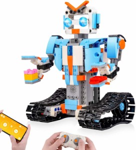 ブロック建築ロボット、子ども用リモコン工学科学教育用建築おもちゃキット、8、9?14歳の男児、女児向け