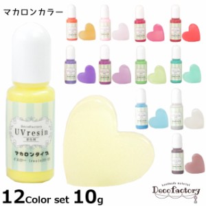  【メール便送料無料】 【レジン 着色剤】 10g×12本 レジン用着色剤 マカロンタイプ 12色セット 【DecoFactoryオリジナル】  レジンアク