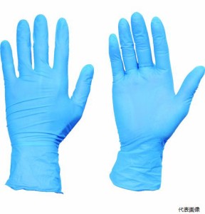 TGNN10BL TRUSCO 使い捨てニトリル手袋TGワーク 0.10 粉無青L 100枚