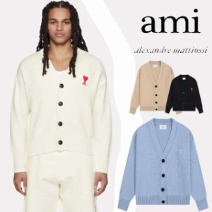 ami paris カーディガン セーター 薄手 ハートロゴクルーネックニット メンズ レディース ユニセックス アミパリス カーディガン