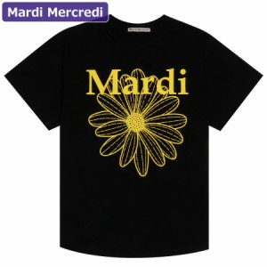 マルディメクルディ Mardi Mercredi Tシャツ TSHIRT FLOWERMARDI BLACK YELLOW 半袖 レディース 韓国 ファッション アパレル