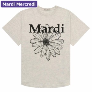 マルディメクルディ Mardi Mercredi Tシャツ TSHIRT FLOWERMARDI OATMEAL BLACK 半袖 レディース 韓国 ファッション アパレル