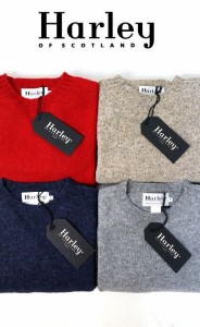 SALE40%OFF 2023秋冬 Harley of scotland ハーレーオブスコットランド シェットランド CREW NECK ニット M2474 4color 2022秋冬入荷分 UN