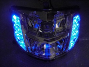 ヤマハ マグザム SG17J SG21J  プロジェクター ヘッドライト LED ポジション 青 社外品