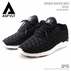 アスファルト スニーカー ASFVLT SPEED SOCKS NEO SS156 ブラック/ホワイトアスファルト  スピードソックスネオスリッポン 軽量 レディー