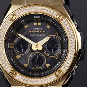 G-SHOCK GST 300 Gスチール ゴールド ２連CZダイヤ（キュービックジルコニア）カスタムベゼル 18K GOLD