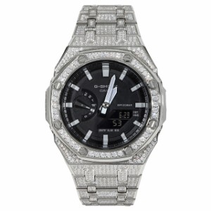 G-SHOCK GA2100 メタル カスタム フルカスタム カシオーク CZダイヤ（キュービックジルコニア）シルバー ステンレス製 全面カスタマイズ 