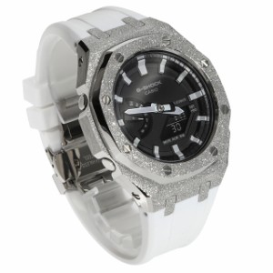 G-SHOCK GA2100 メタル カスタム フロステッド ラバーバンド カシオーク ホワイトベルト ステンレス製 艶消しモデル Frosted Edition CAS