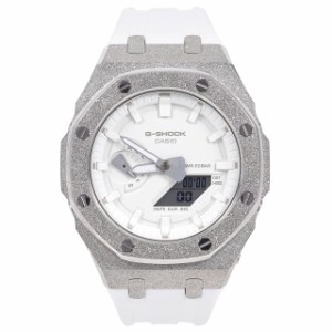 G-SHOCK GA2100 メタル カスタム フロステッド ラバーバンド カシオーク ブラックベルト ステンレス製 艶消しモデル Frosted Edition CAS