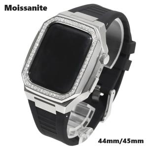 45mm apple watch 7、8メタル ラバーベルト カスタム 金属 アップル