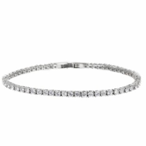 テニスブレスレット 2.5mm CZダイヤ（キュービック・ジルコニア） Tennis Bracelet ホワイトゴールド Kronic ギフト プレゼント 時計 メ