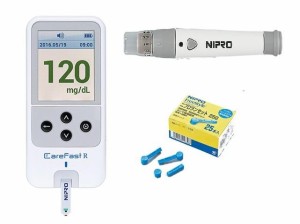  ニプロ　ケアファストR　4点セット（本体・ランセット25G×25本入・ライトショットL・アルコール消毒綿104枚）血糖値測定器 