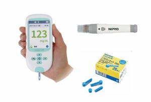  【血糖値測定器】ニプロ　ケアファストLinkリンク　3点セット（本体１台×ランセット25本/１ニプロライトショットL１本）　Bluetooth機