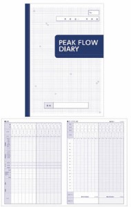 【３冊セット】喘息日誌（PEAK FLOW DIARY）　バイタルチェック記入付 　規格：A4サイズ・14週間分　  ピークフロー値　呼吸　ピークフロ