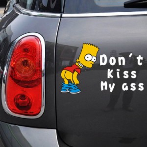 【送料無料】シンプソン一家 Don't Kiss My ass ザ・シンプソンズ  バート・シンプソン 自動車 バイク用ステッカー カーステッカー　選べ