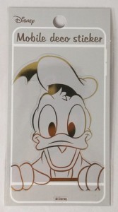 【送料無料】Disney ディズニー ドナルドダック モバイルデコステッカー ゴールドのメタル感 PVC ケータイ スマホ iPhone アンドロイド 