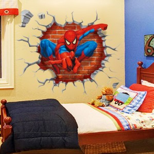 【送料無料】壁から飛び出す　スパイダーマン　Spider-Man　Disney　ディズニー　ウォールステッカー 50*45cm G74