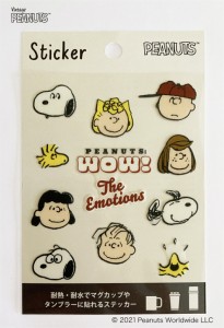 【送料無料】スヌーピー ウッドストック ピーナッツ PEANUTS SNOOPY&FRIENDS ステッカー WOW! the emotions 感情フェイス 耐熱耐水ステッ