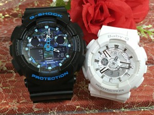 恋人たちのGショック ペアウオッチ G-SHOCK BABY-G  ペア腕時計 カシオ 2本セット   GA-100CB-1AJFBA-110-7A3JFお揃い ラッピング無料  