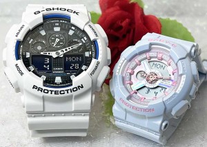 恋人たちのGショックペアウオッチ Gショック ペア G-SHOCK BABY-G  ペア腕時計 カシオ 2本セット アナデジ GA-100B-7AJF BA-110FH-2AJFラ