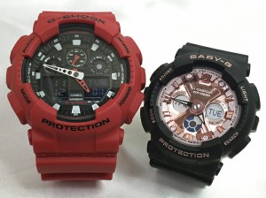 恋人たちのGショック ペアウオッチ  G-SHOCK BABY-G  ペア腕時計 カシオ 2本セット  アナデジ GA-100B-4AJF  BA-130-1A4JF プレゼント   