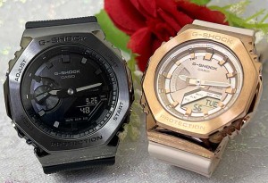 恋人たちのGショック ペアウオッチ g-shock G-SHOCK  カシオ 2本セット gショック GM-2100BB-1AJFGM-S2100PG-4AJF アナデジ 電池式 ラッ