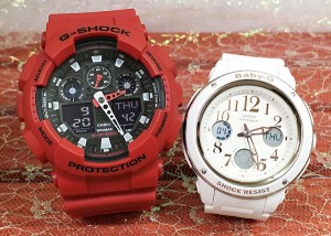 恋人たちのGショック ペアウオッチ Gショック ペア G-SHOCK BABY-G  ペア腕時計 カシオ 2本セット アナデジ GA-100B-4AJF BGA-150EF-7BJF