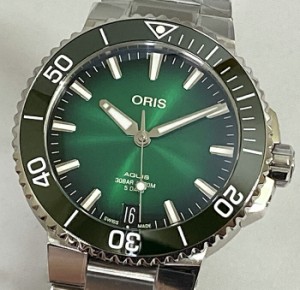 オリス アクイスデイト キャリバー400  ORIS メンズウォッチ ダイバーズ メンズ腕時計 越前打刃物プレゼント 純正ラバーストラッププレゼ