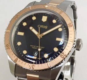 ORIS オリスダイバーズ65  メンズ ウォッチ メンズ腕時計 越前打刃物プレゼント 733.7707.4355M メタルブレス仕様 自動巻 ダイバー ベゼ