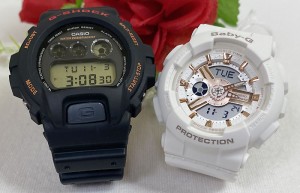 恋人たちのGショック ペアウオッチ G-SHOCK BABY-G ペア腕時計 カシオ 2本セット  DW-6900B-9 BA-110XRG-7AJF プレゼント ギフト ラッピ