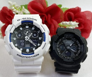 恋人たちのGショックペアウオッチ Gショック ペア G-SHOCK BABY-G ペア腕時計 カシオ 2本セット  アナデジ GA-100B-7AJF BA-130-1AJF  ラ