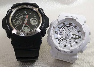 恋人たちのGショック ペアウオッチ G-SHOCK BABY-G ペア腕時計 カシオ 2本セット gショック ベビーg AW-590-1AJF BA-110-7A3JF  ラッピン