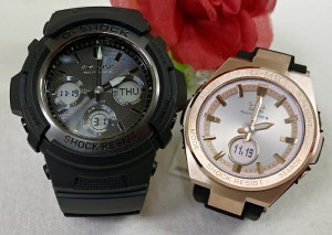 大人達のGショックペアウオッチ G-SHOCK BABY-G ペア腕時計 カシオ 2本セット gショック ソーラー AWG-M100SBB-1AJF MSG-W200G-1A1JF ラ