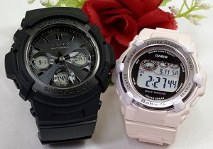 恋人たちのGショックペアウオッチ G-SHOCK BABY-G ペアウォッチ ペア腕時計 カシオ 2本セット gショック 電波ソーラー AWG-M100SBB-1AJF 