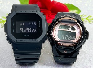 恋人たちのGショック ペアウオッチほんのり好きでいてください G-SHOCK BABY-G  ペア腕時計 カシオ 2本セット  DW-5600BB-1JF BG-169UG-1