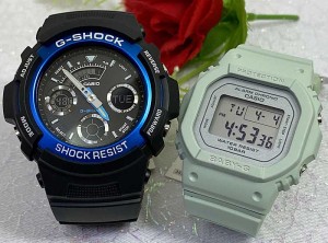 恋人たちのGショック ペアウオッチ Gショック ペア G-SHOCK BABY-G ペア腕時計 カシオ 2本セット  アナデジ AW-591-2AJF  BGD-565SC-3JF 