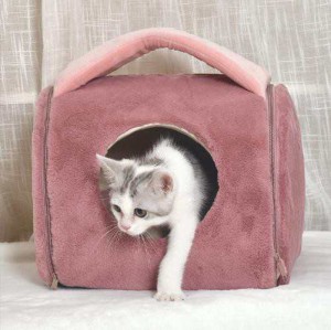 ペットベッド 猫ベッド ねこ ハウス 冬 猫のベッド 洗える 暖かい 手提 小部屋 お洒落 快適 洗濯便利 38*36*30CM送料無料