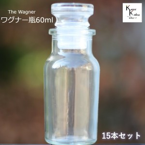 キャップ付  ボトル 瓶　「ワグナー瓶60　15本セット」 透明瓶 ガラス瓶 保存瓶 調味料 スパイス 塩 ソルト 香辛料 調味料容器 スパイス