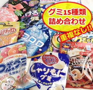 グミ 詰め合わせ 大量 まとめ買い プレゼント ギフト 15種類 重複なし 大量 お菓子 おやつ コロロ フェットチーネ 果汁グミ 詰合せ セッ